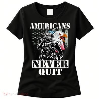 Americans Never Quit Veteran Women's T-Shirt