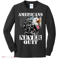 Americans Never Quit Veteran Kids Long Sleeve Shirt thumb 0