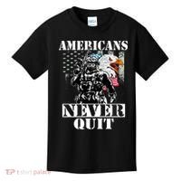 Americans Never Quit Veteran Kids T-Shirt thumb 0
