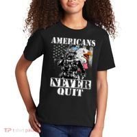 Americans Never Quit Veteran Kids T-Shirt thumb 2