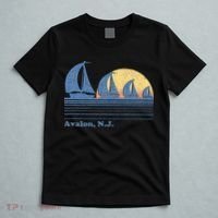 Avalon NJ Sailboat Vintage 80s Sunset T-Shirt thumb 5