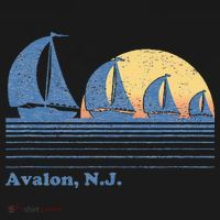 Avalon NJ Sailboat Vintage 80s Sunset T-Shirt thumb 7