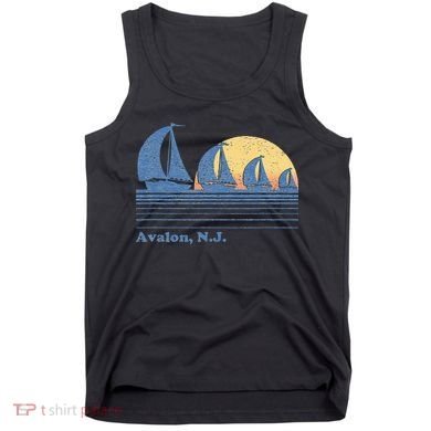 Avalon NJ Sailboat Vintage 80s Sunset Tank Top