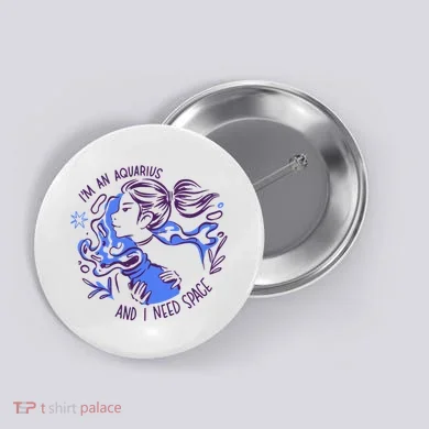 Aquarius Need Space Female Button
