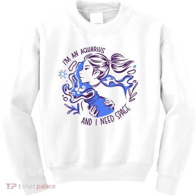 Aquarius Need Space Female Kids Sweatshirt