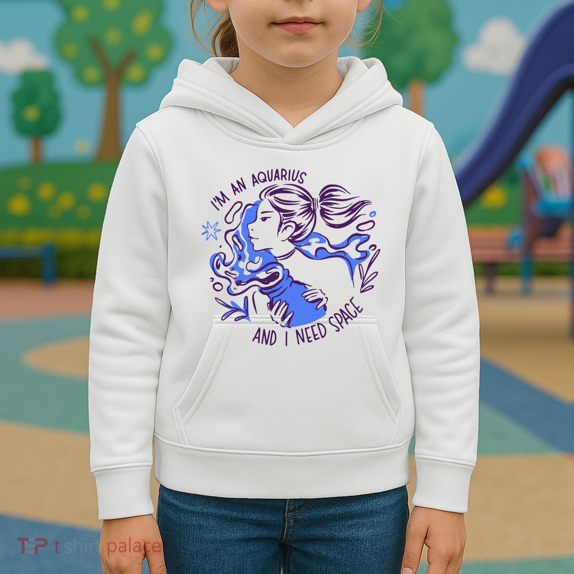 Aquarius Need Space Female Kids Hoodie