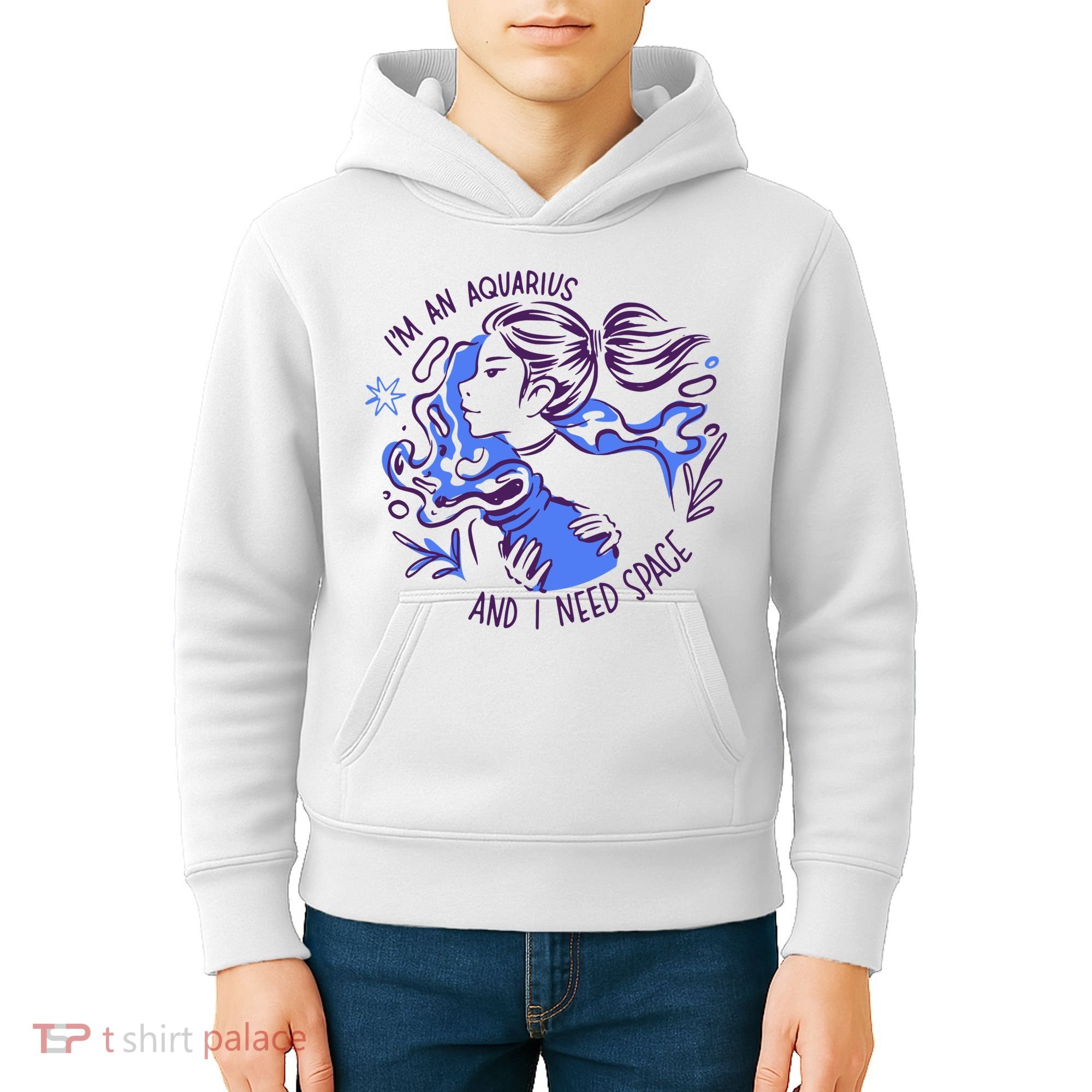 Aquarius Need Space Female Kids Hoodie