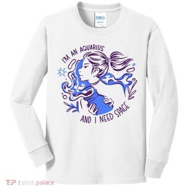 Aquarius Need Space Female Kids Long Sleeve Shirt