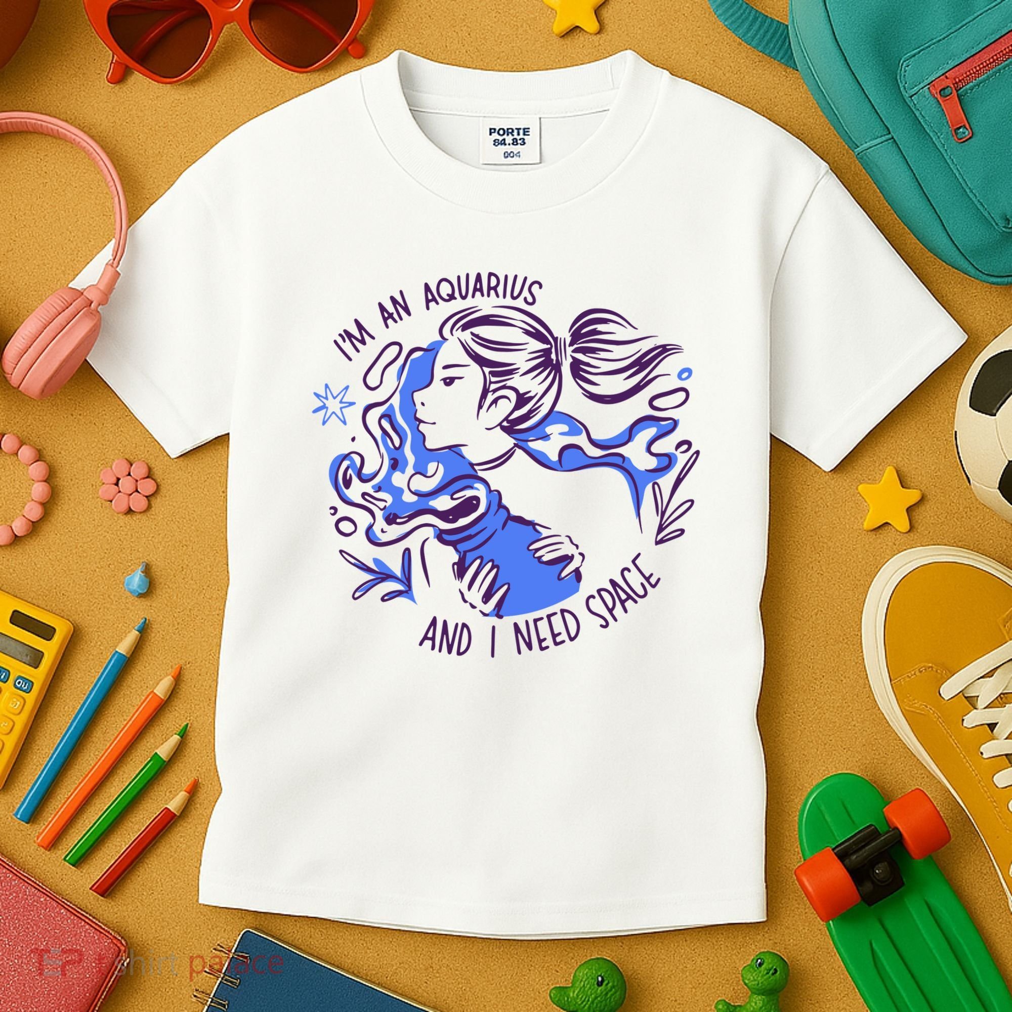 Aquarius Need Space Female Kids T-Shirt