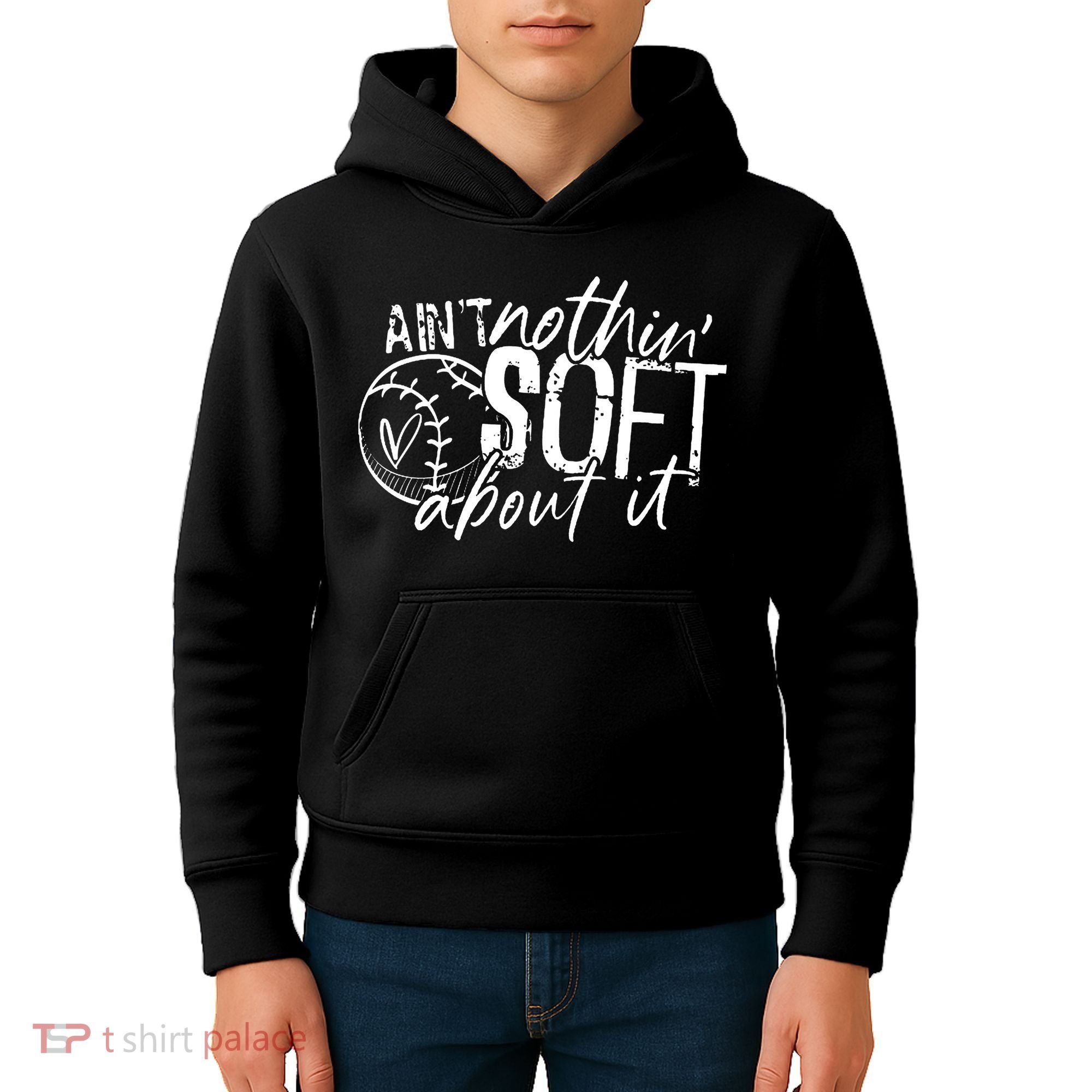 Aint Nothin Soft About It Softball Kids Hoodie