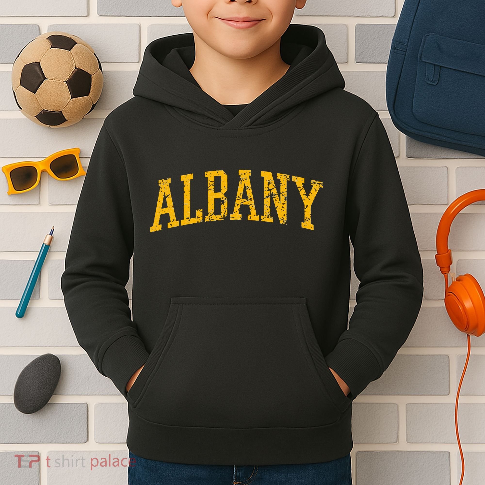 Albany Ny Throwback Kids Hoodie