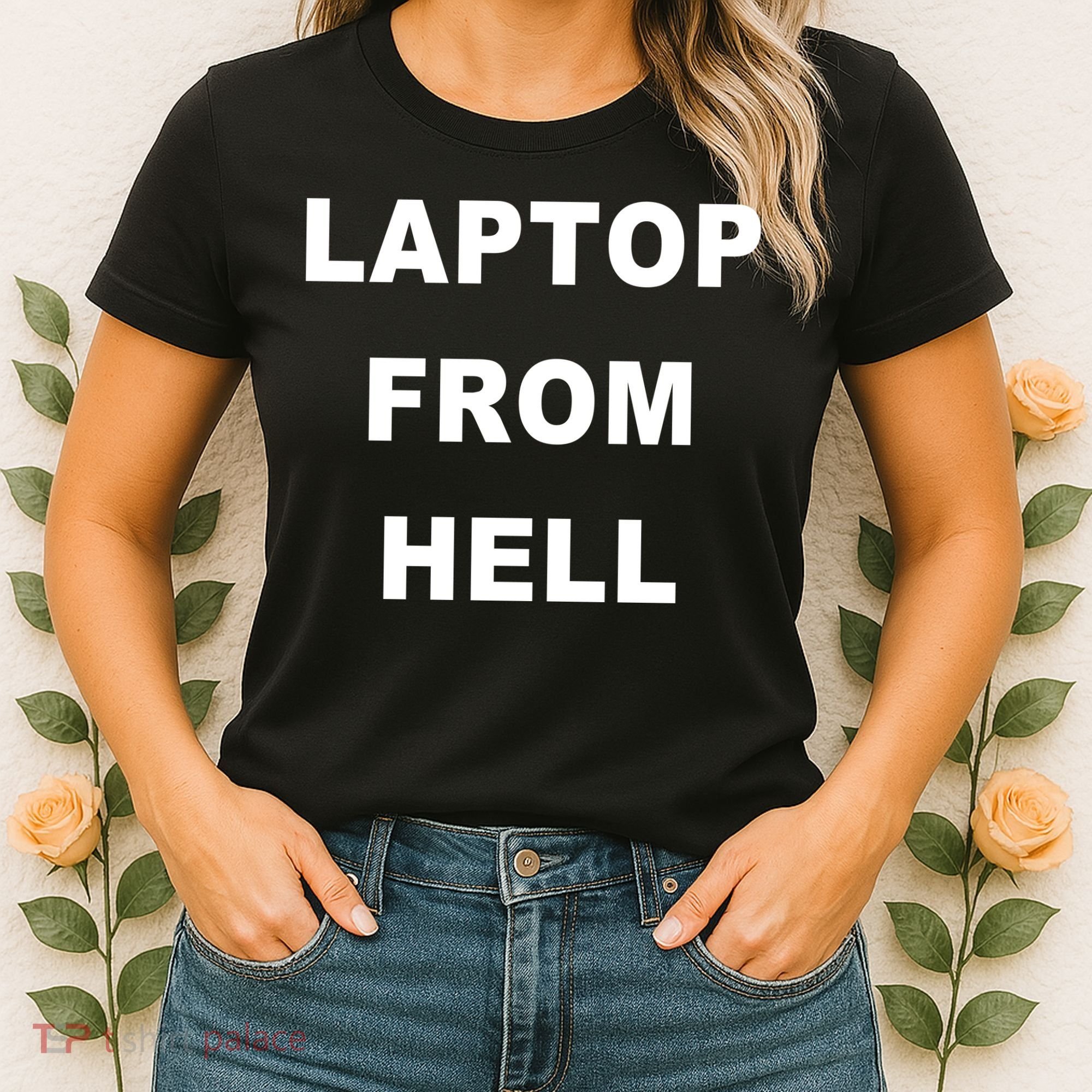 Anti Biden Pro Trump Laptop From Hell Women's T-Shirt