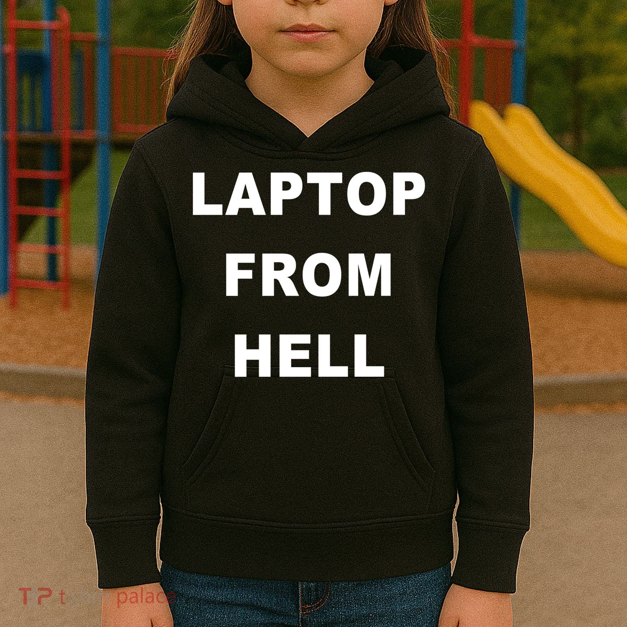 Anti Biden Pro Trump Laptop From Hell Kids Hoodie