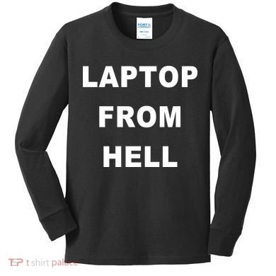 Anti Biden Pro Trump Laptop From Hell Kids Long Sleeve Shirt