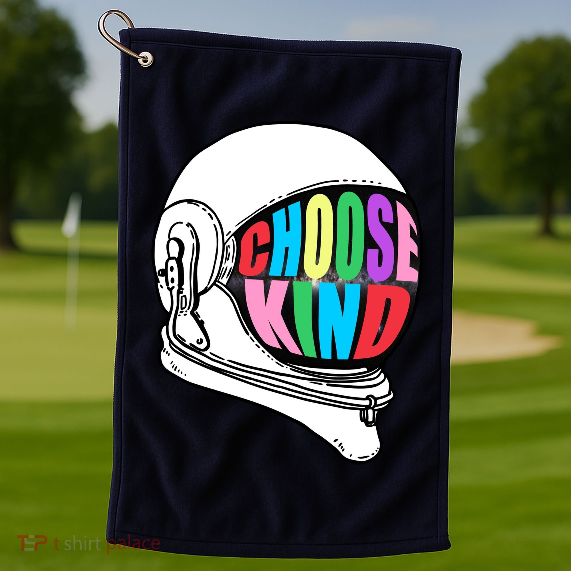 Anti-Bullying Choose Kind Astronaut Helmet Golf Towel