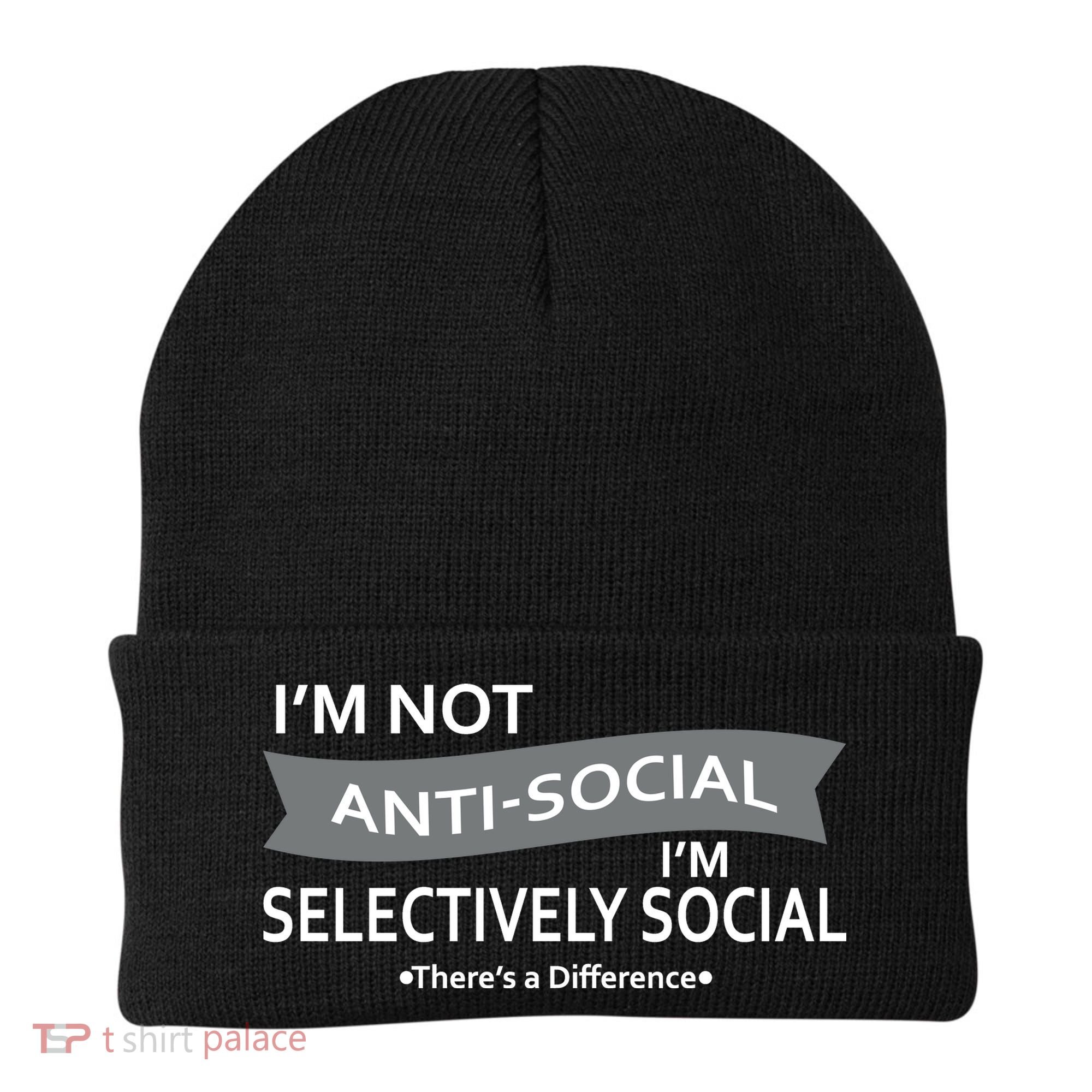 Anti-Social Funny Sarcastic Meme Beanie