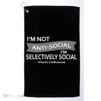 Anti-Social Funny Sarcastic Meme Golf Towel thumb 0