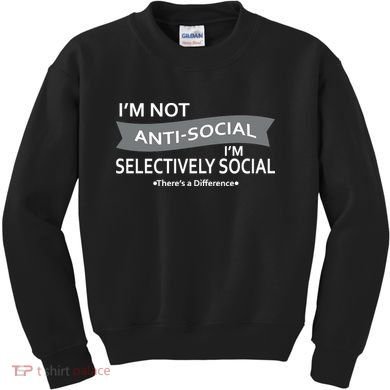 Anti-Social Funny Sarcastic Meme Kids Sweatshirt