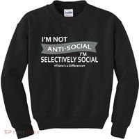 Anti-Social Funny Sarcastic Meme Kids Sweatshirt thumb 0