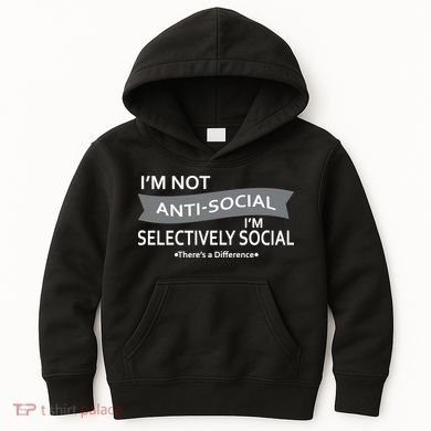 Anti-Social Funny Sarcastic Meme Kids Hoodie