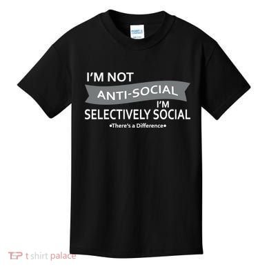 Anti-Social Funny Sarcastic Meme Kids T-Shirt