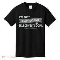 Anti-Social Funny Sarcastic Meme Kids T-Shirt thumb 0