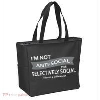 Anti-Social Funny Sarcastic Meme Tote Bag thumb 2