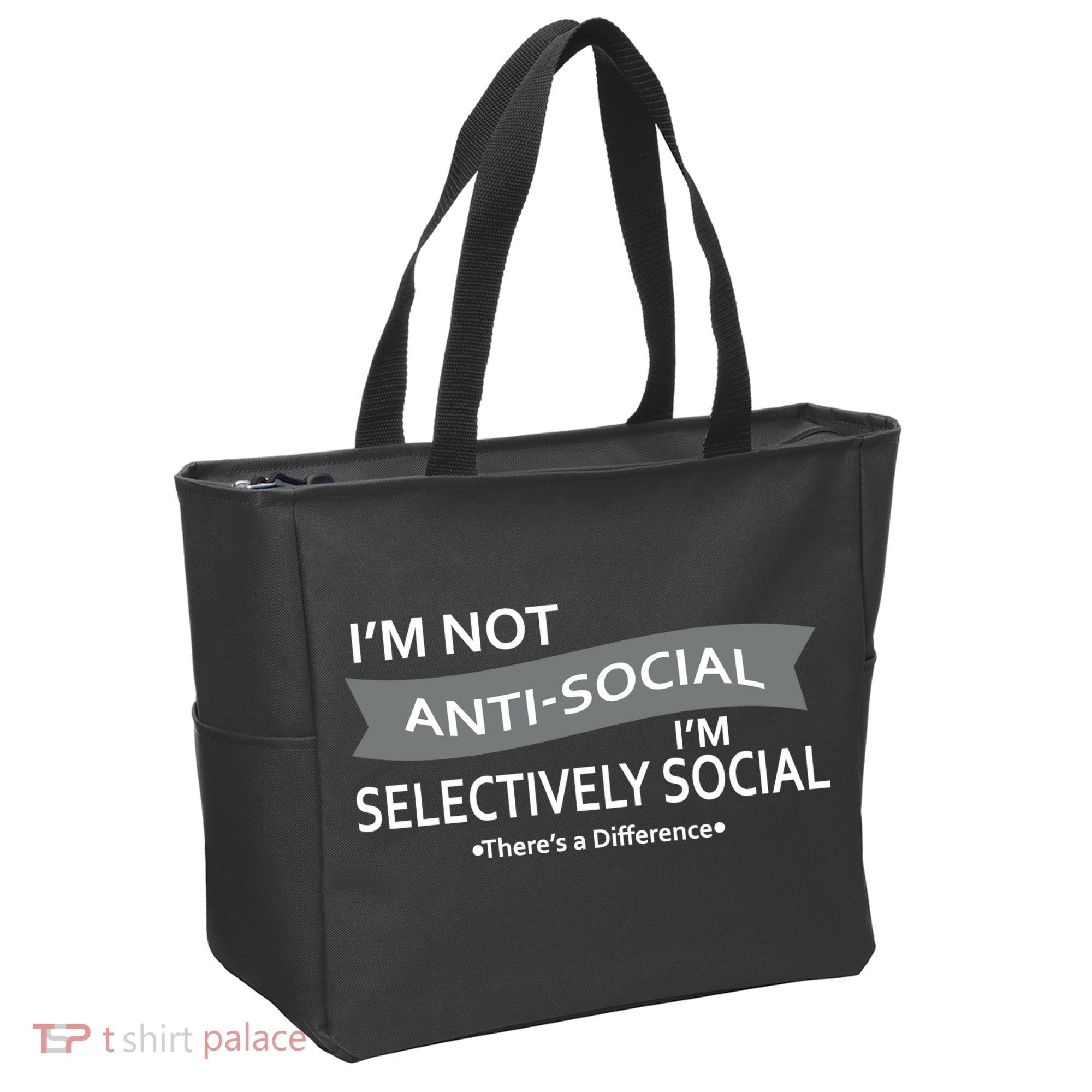 Anti-Social Funny Sarcastic Meme Tote Bag