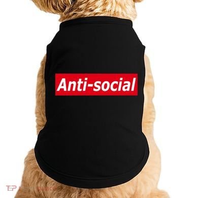 Anti-Social Red Box Logo Doggie Tank
