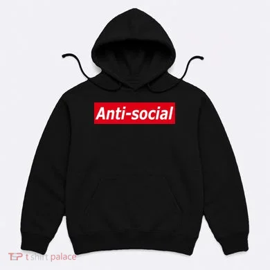 Anti-Social Red Box Logo Hoodie