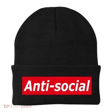 Anti-Social Red Box Logo Beanie