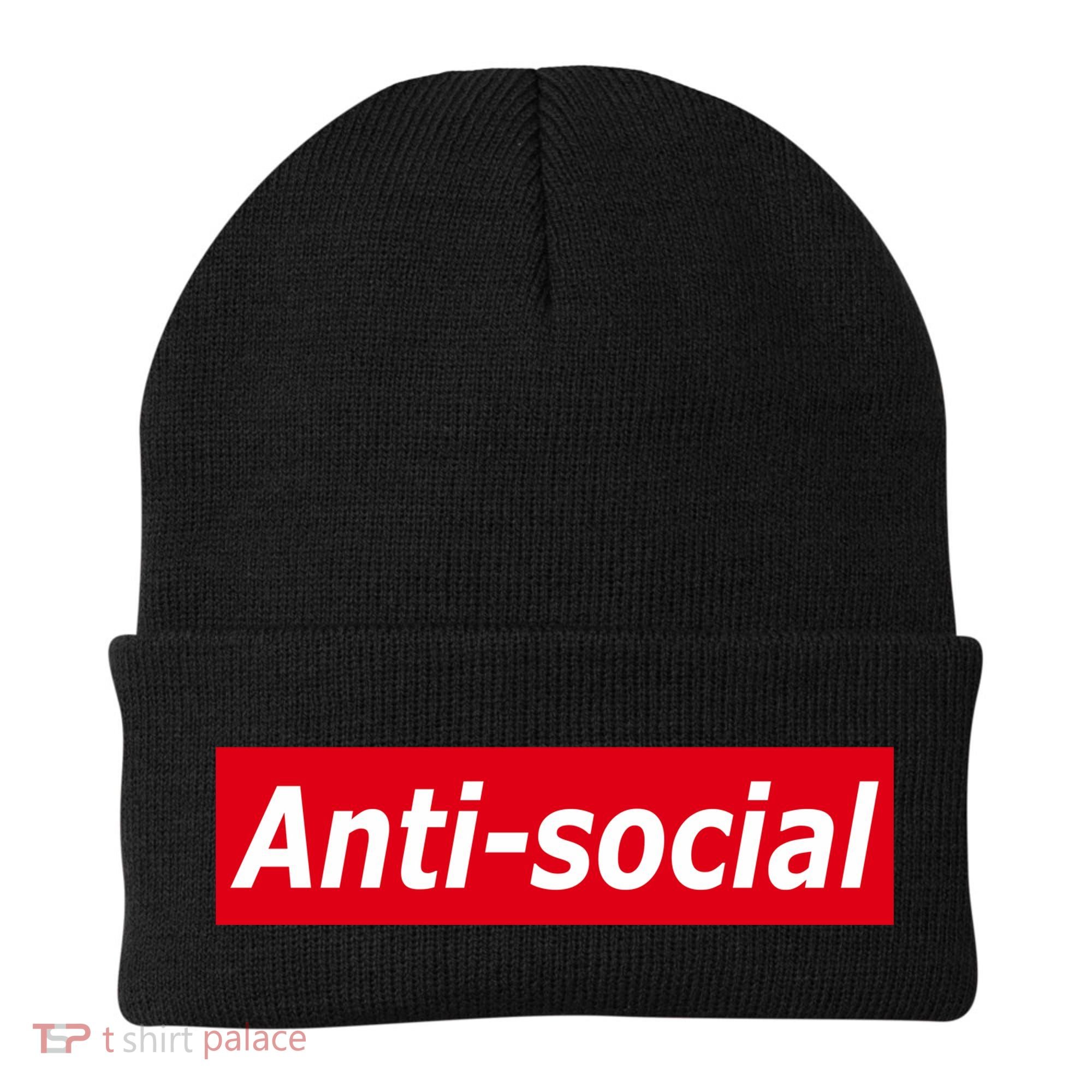 Anti-Social Red Box Logo Beanie