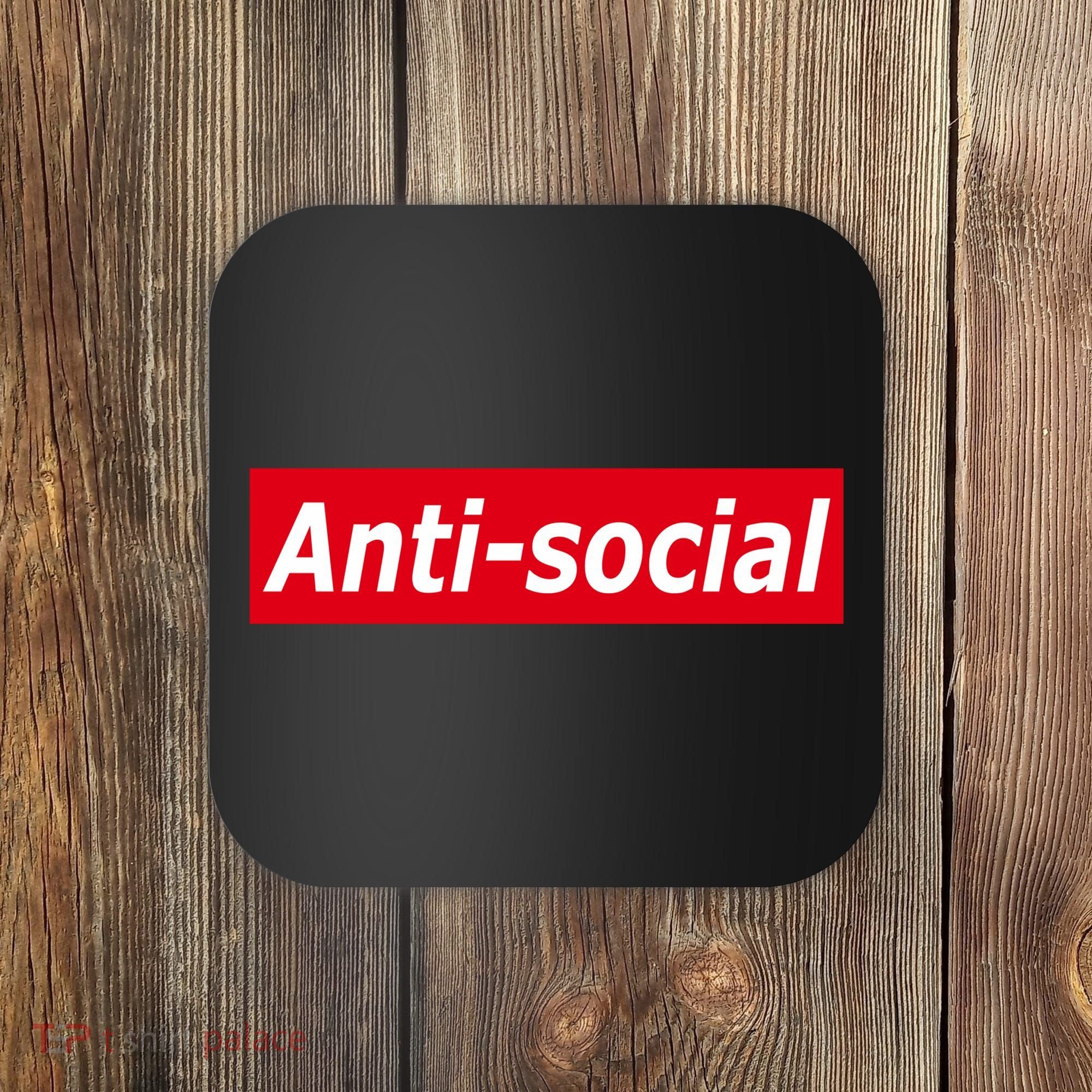 Anti-Social Red Box Logo Coaster