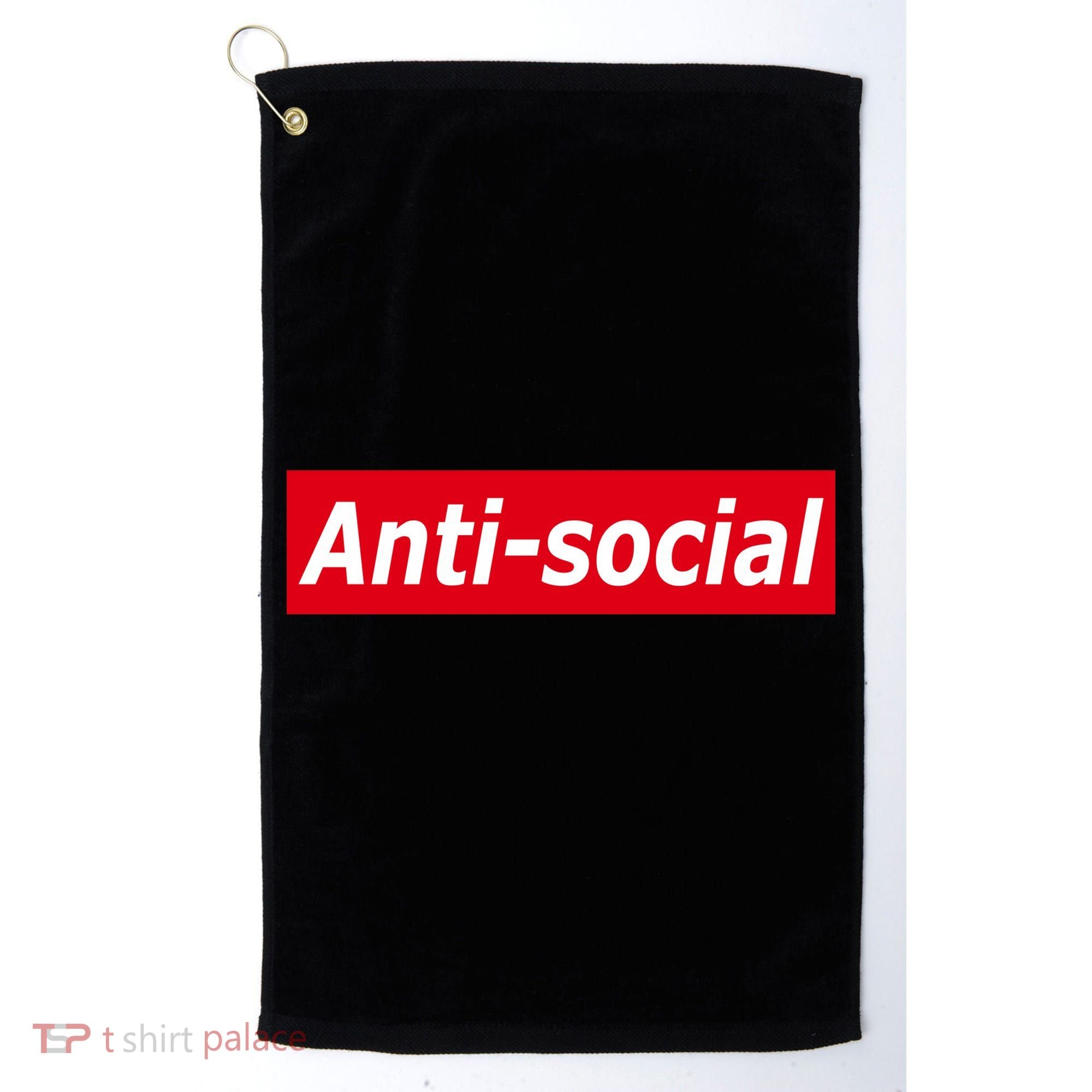 Anti-Social Red Box Logo Golf Towel