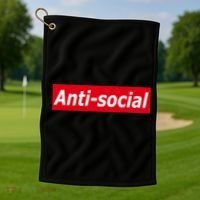 Anti-Social Red Box Logo Golf Towel thumb 1