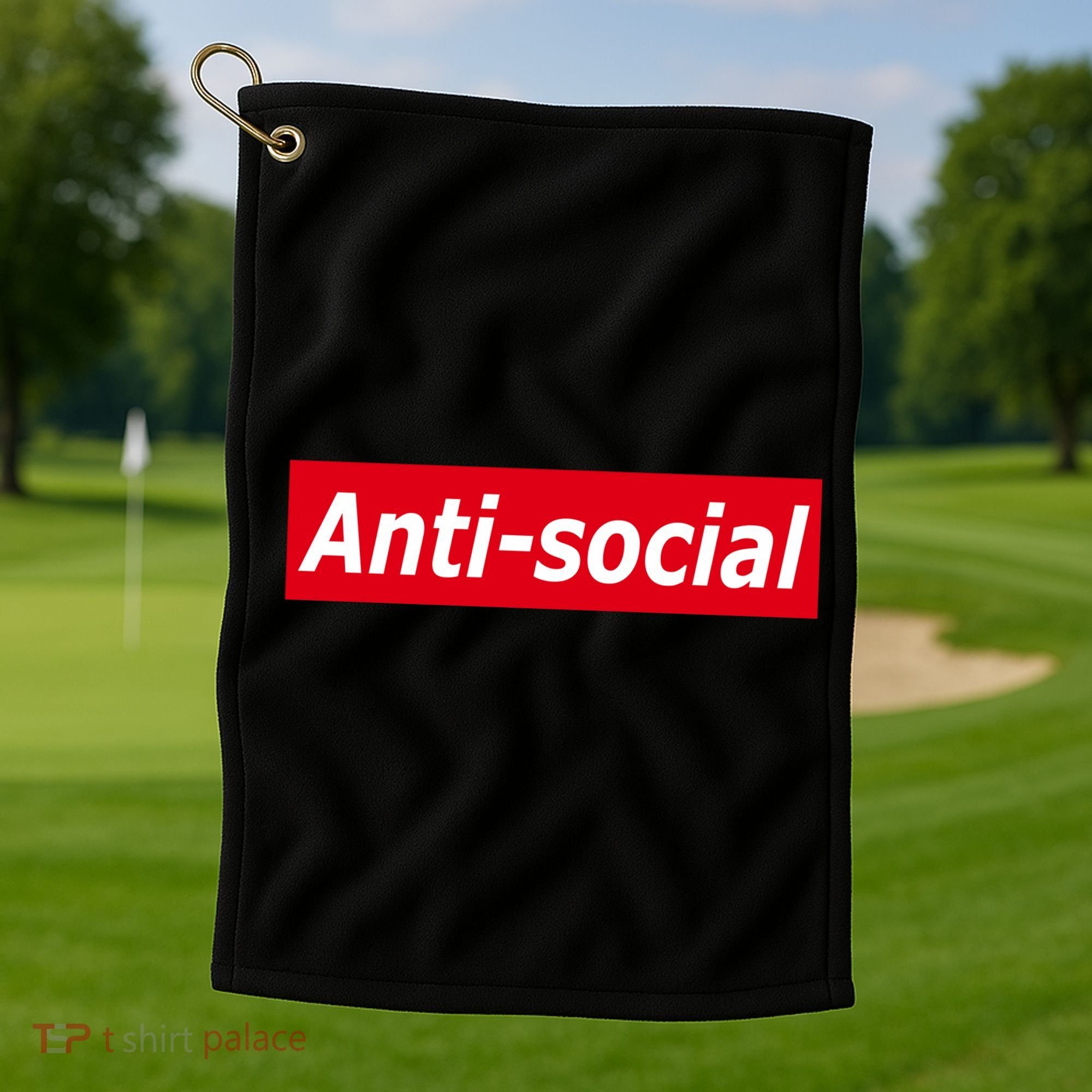 Anti-Social Red Box Logo Golf Towel