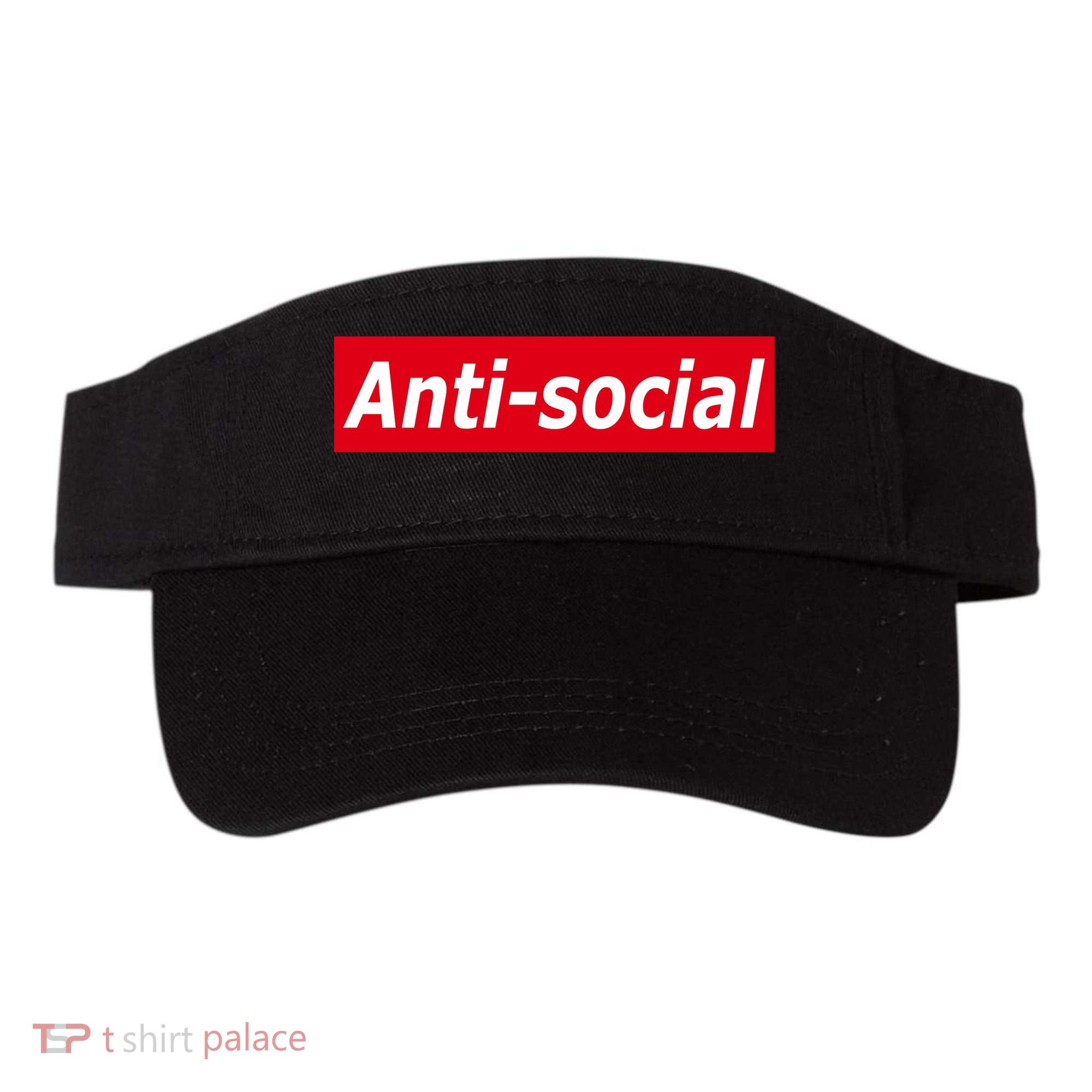 Anti-Social Red Box Logo Visor