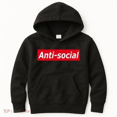 Anti-Social Red Box Logo Kids Hoodie