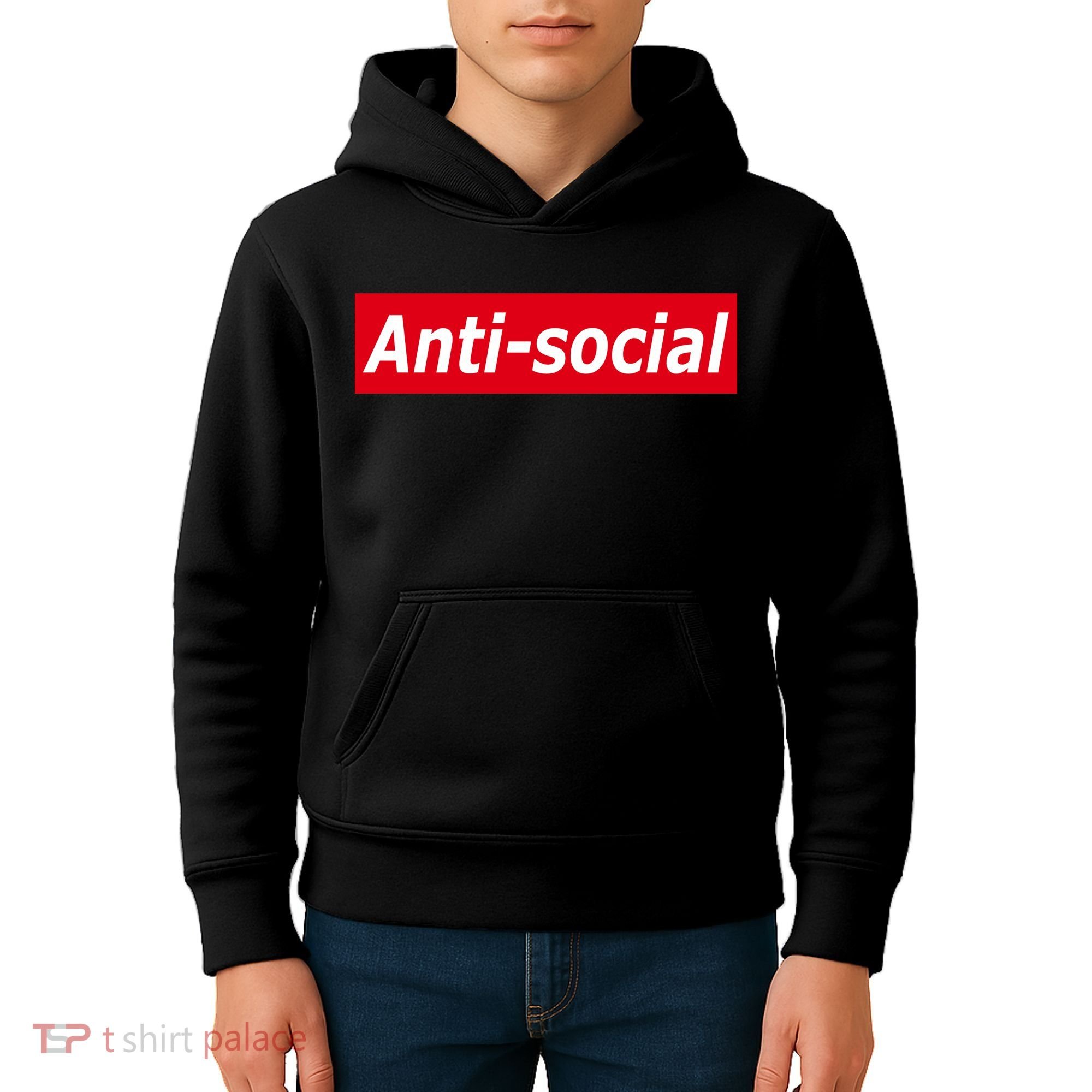 Anti-Social Red Box Logo Kids Hoodie
