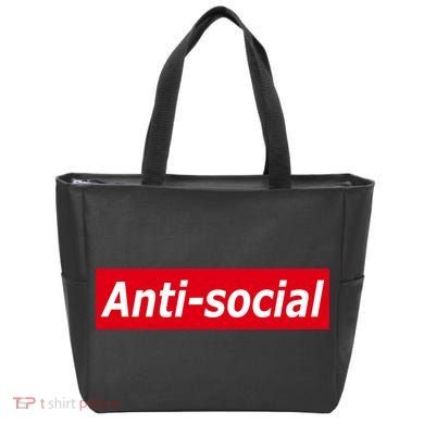 Anti-Social Red Box Logo Tote Bag