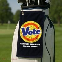 Anti-Trump Vote Removes Stubborn Orange Stains Funny Golf Towel thumb 2