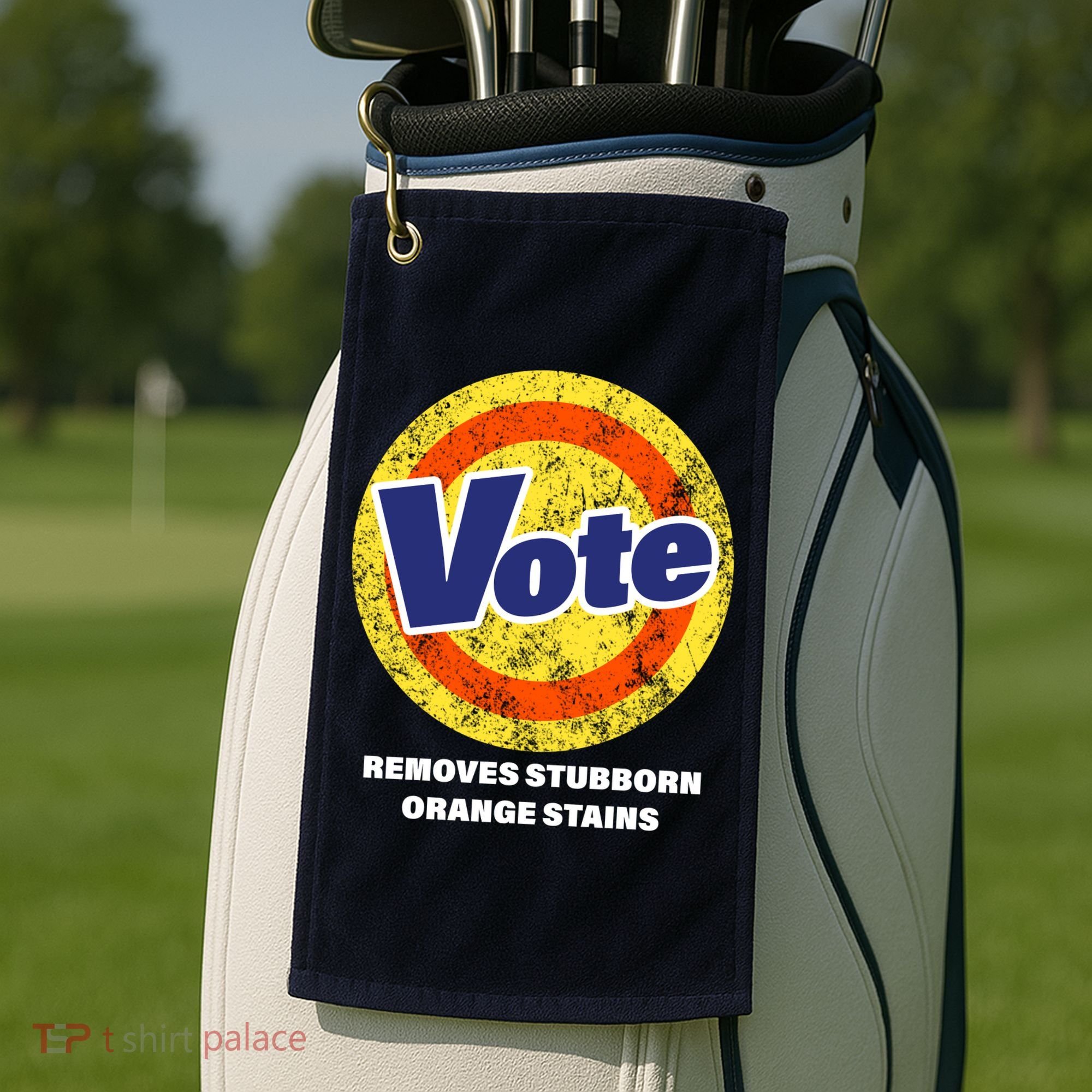 Anti-Trump Vote Removes Stubborn Orange Stains Funny Golf Towel