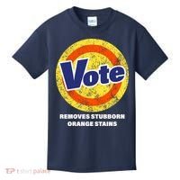 Anti-Trump Vote Removes Stubborn Orange Stains Funny Kids T-Shirt thumb 0