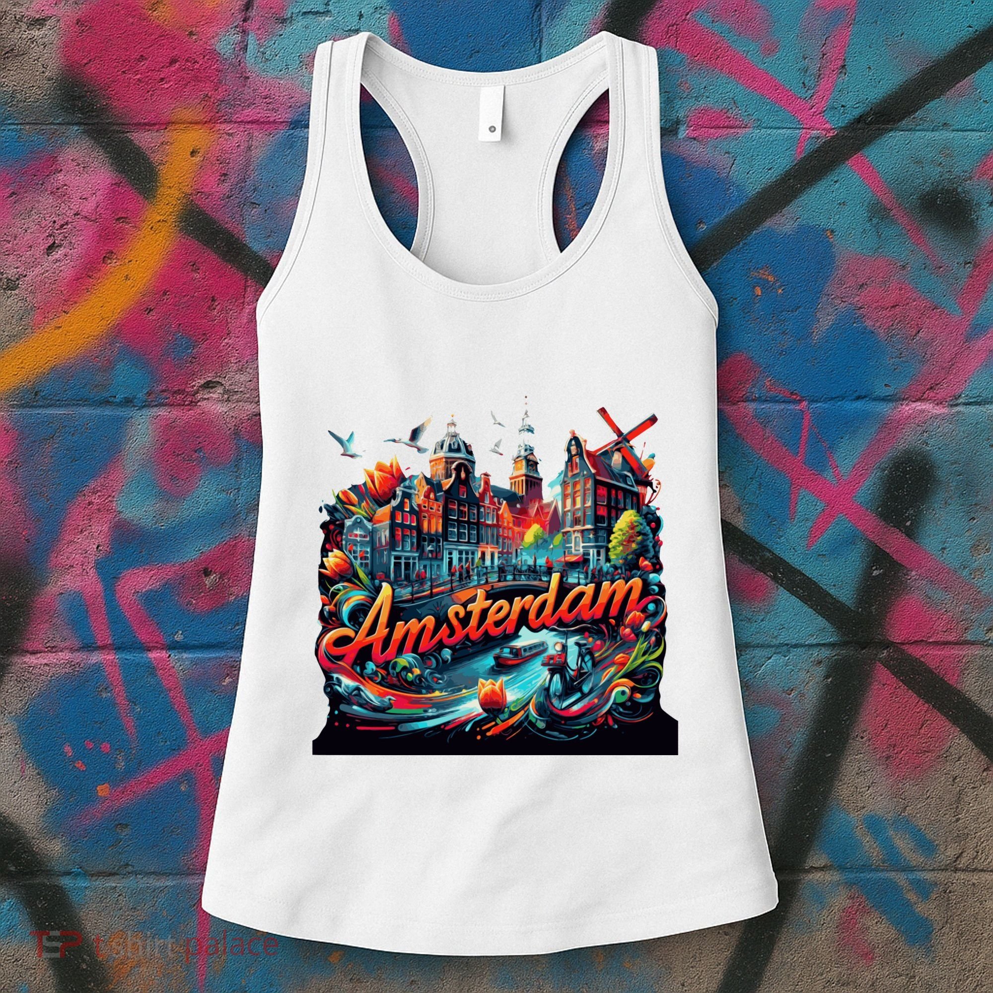 Amsterdam Netherlands Windmills Holland Women's Tank Top