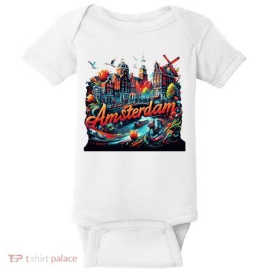 Amsterdam Netherlands Windmills Holland Baby Bodysuit