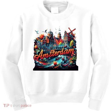 Amsterdam Netherlands Windmills Holland Kids Sweatshirt