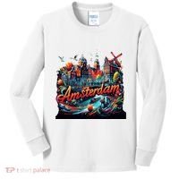 Amsterdam Netherlands Windmills Holland Kids Long Sleeve Shirt thumb 0