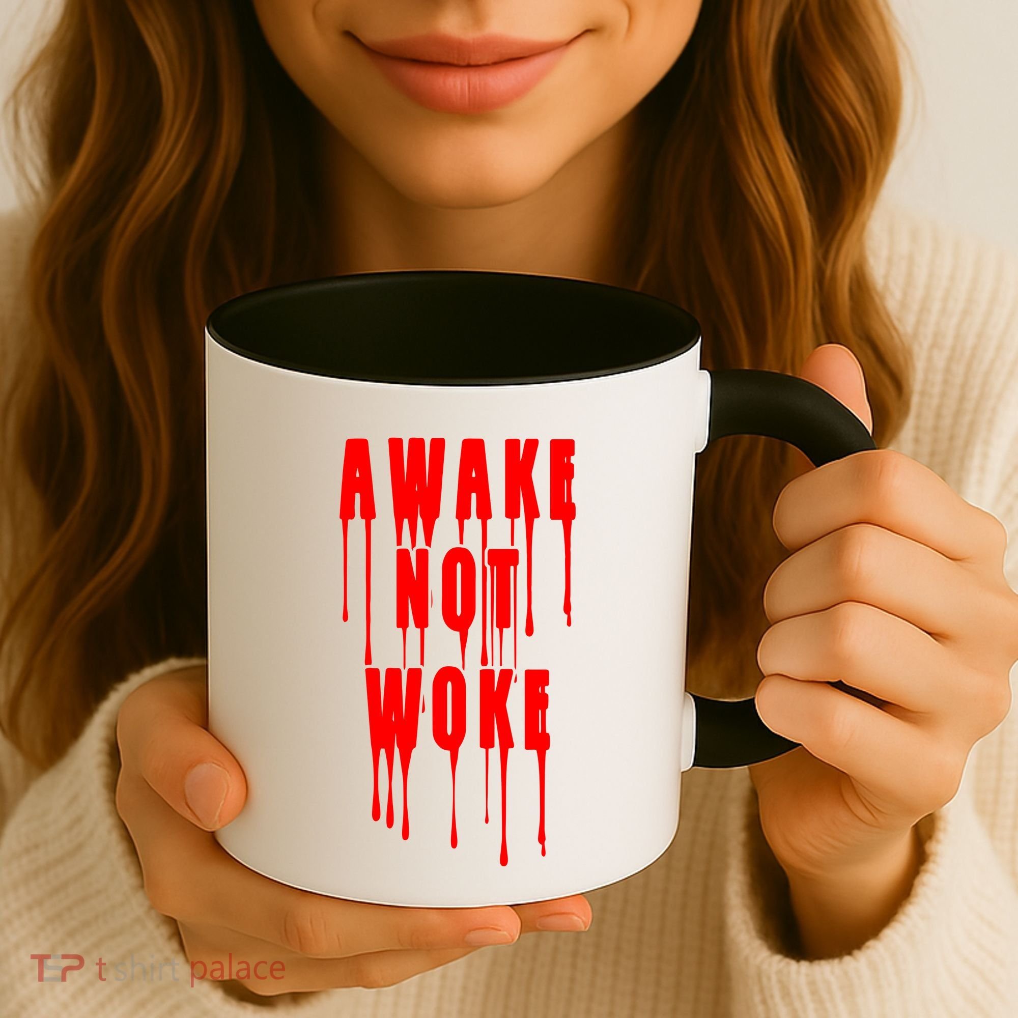 Awake Not Woke Patriotic American Pride Bloody Coffee Mug