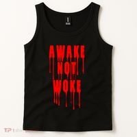 Awake Not Woke Patriotic American Pride Bloody Tank Top thumb 2