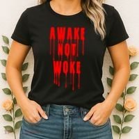 Awake Not Woke Patriotic American Pride Bloody Women's T-Shirt thumb 2